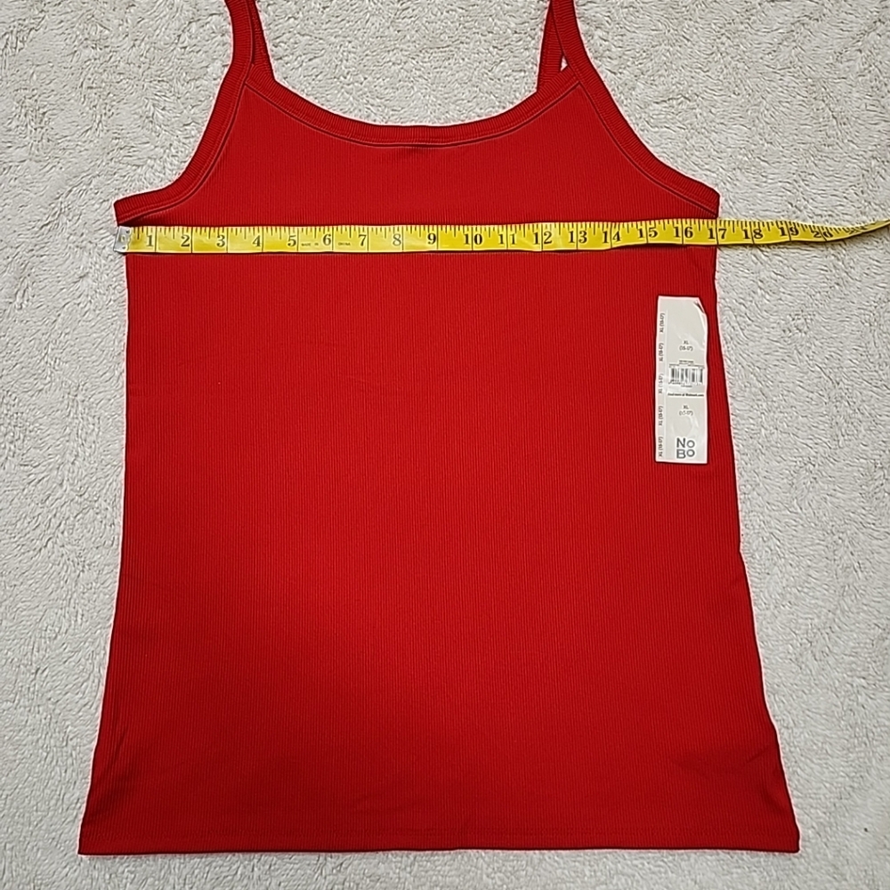 • NWT No Boundaries Women's Sleeveless Ribbed Cami Tank Top Size XL Red - Picture 9 of 12